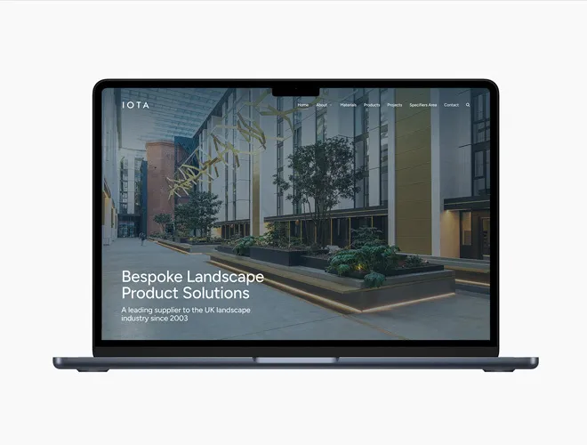 Single desktop website screen showcasing a modern home page